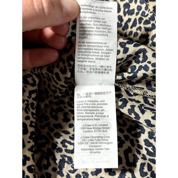 J.Crew Womens S Black & Tan Cheetah Print Professional Tapered Button Down Shirt - Picture 8 of 12